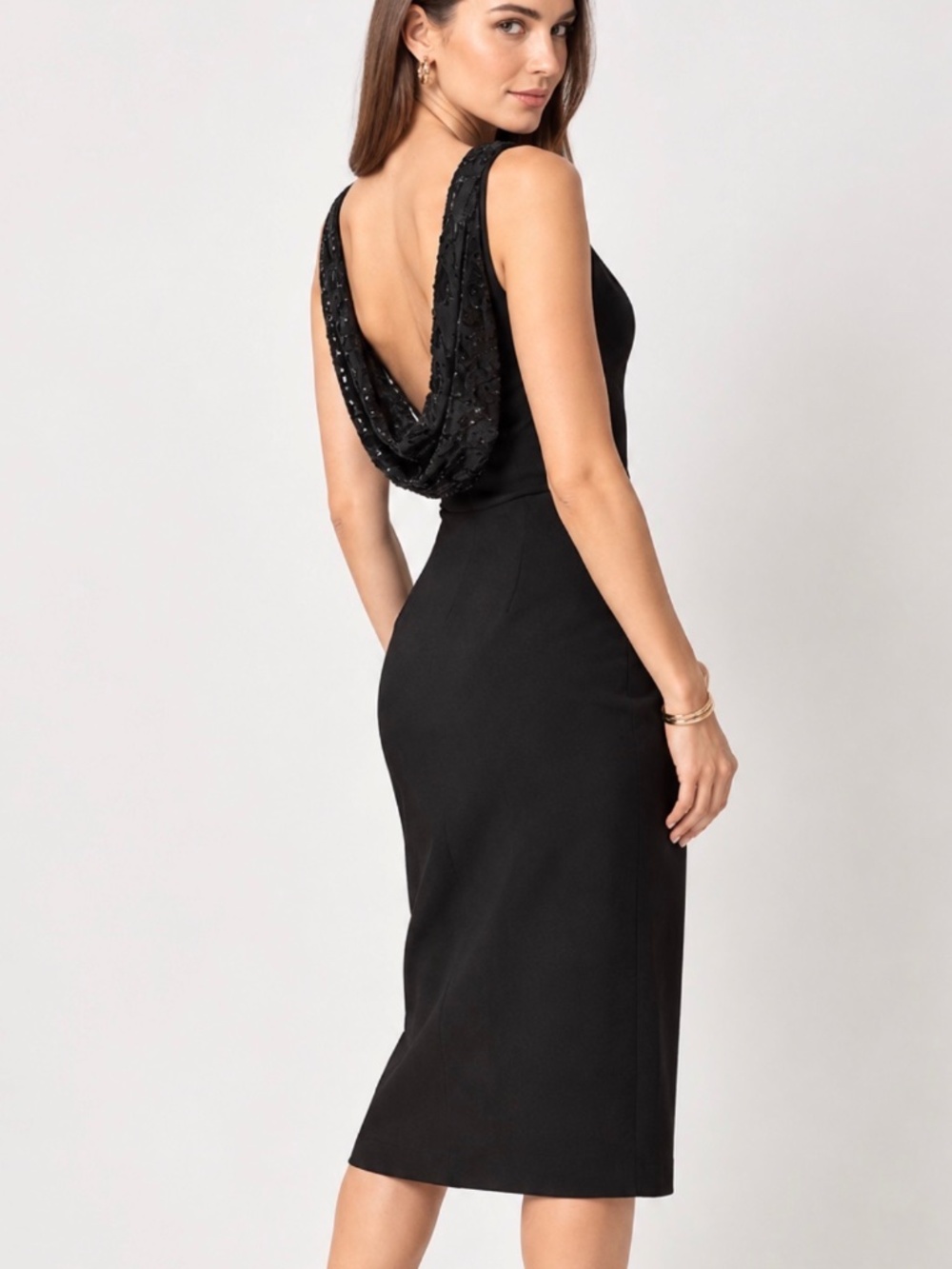 White House Black Market New Draped Back Sheath Dress Size 8